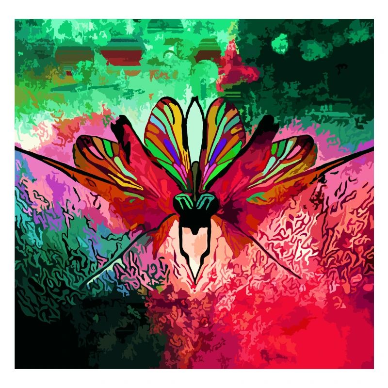 Farbexplosiver Schmetterling Naturkunst