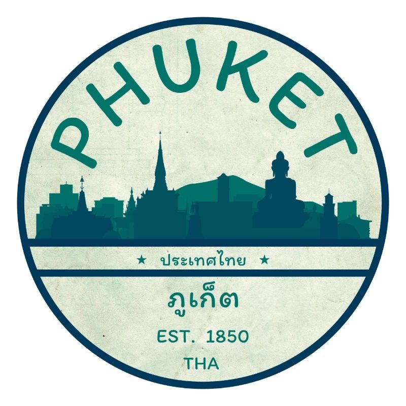 Phuket Skyline Vintage Abzeichen