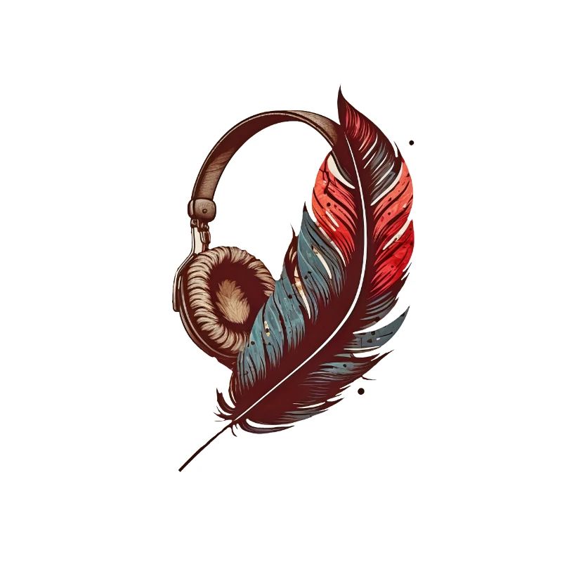 Conception de casque ancien avec stylo, mélomanes