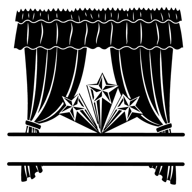 Curtains star de théâtre avec bar à nom