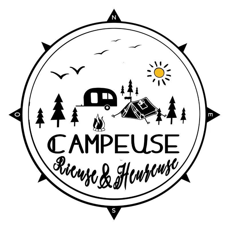Glücklicher lachender Camper