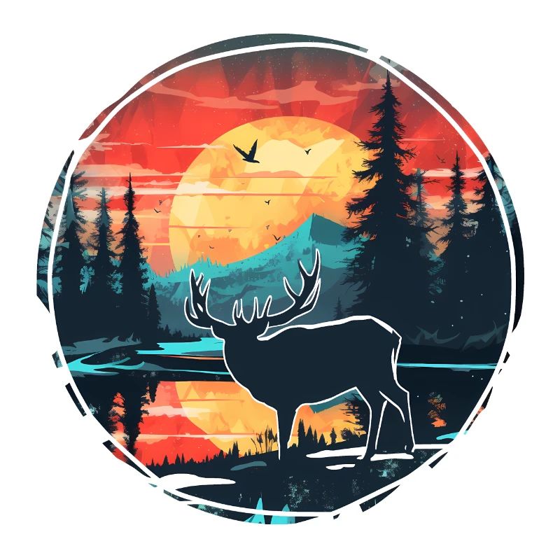 Belle conception de la nature avec des cerfs dans la forêt