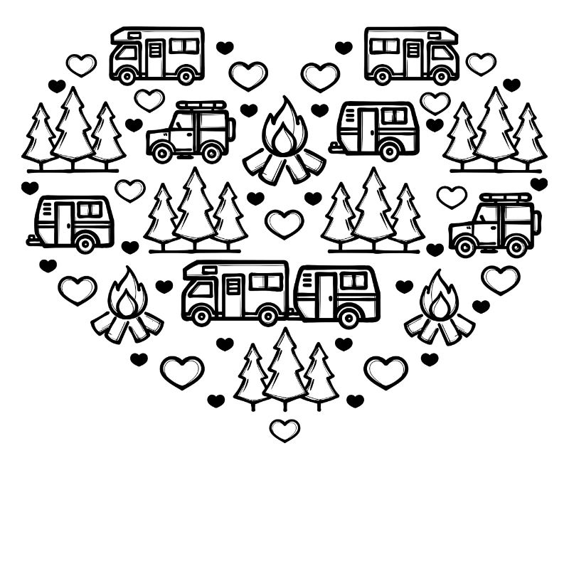 Camping-car camping feu de camp vacances de randonneur