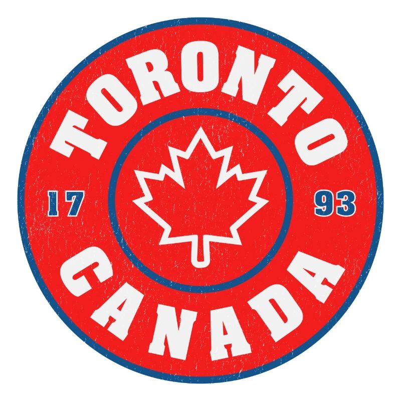 Toronto Canada Round Emblem Maple Leaf