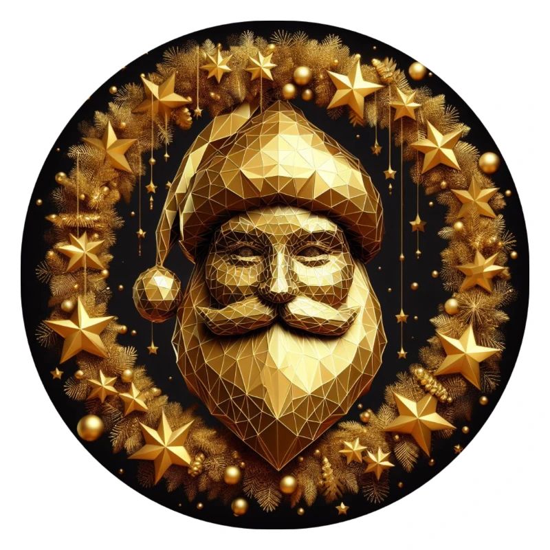 Weihnachtsmann in Gold mit Sternen