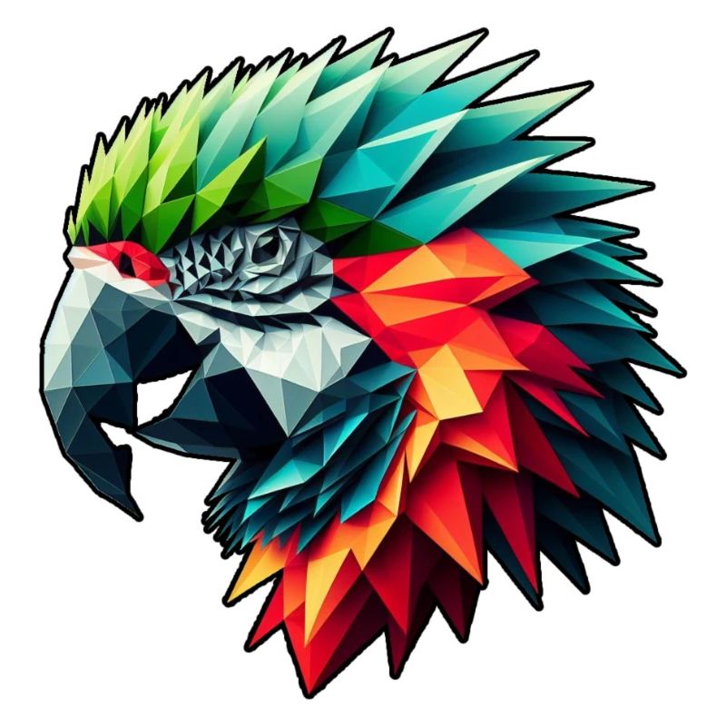 Perroquet dans le design polygonal coloré