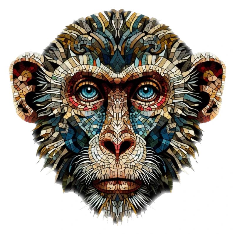 Singe dans le style mosaïque
