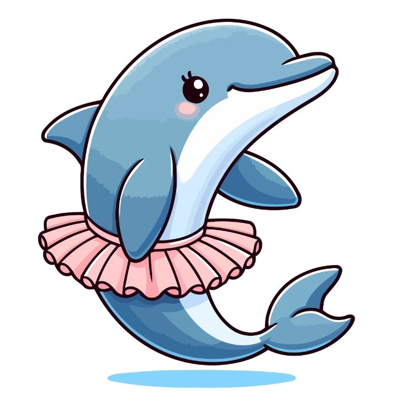 Balletic Dolphin: Graceful Waves