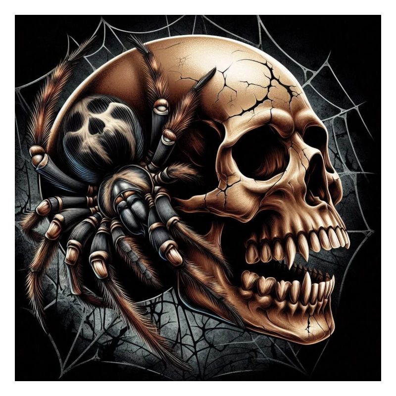 Totenkopf und Spinne