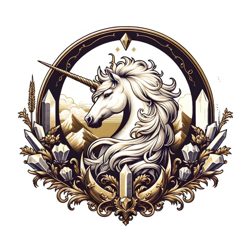 majestueuse licorne décorée avec art