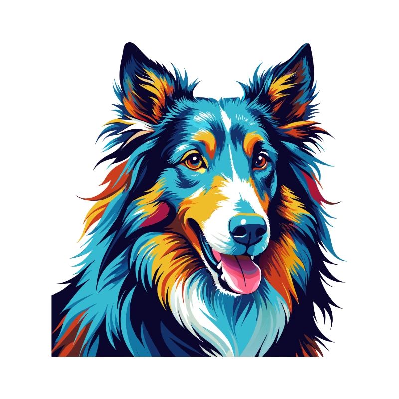 Collie Hunderasse Bunte Karikatur Kawaii