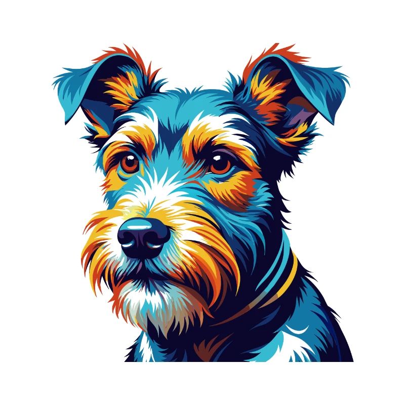Draht Foxterrier Hunderasse Bunte Karikatur Kawaii
