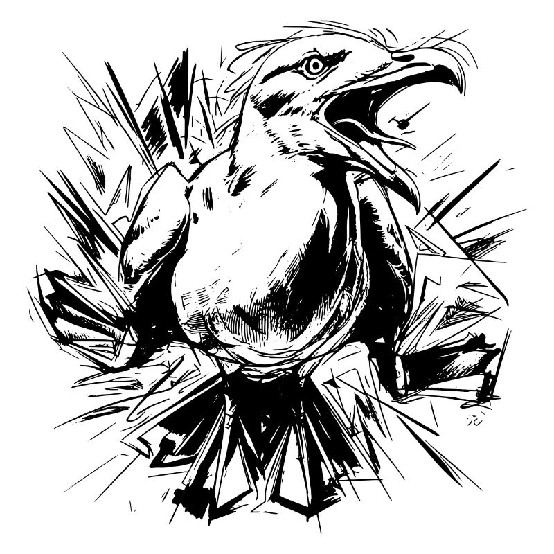 Skizzierte Möwe