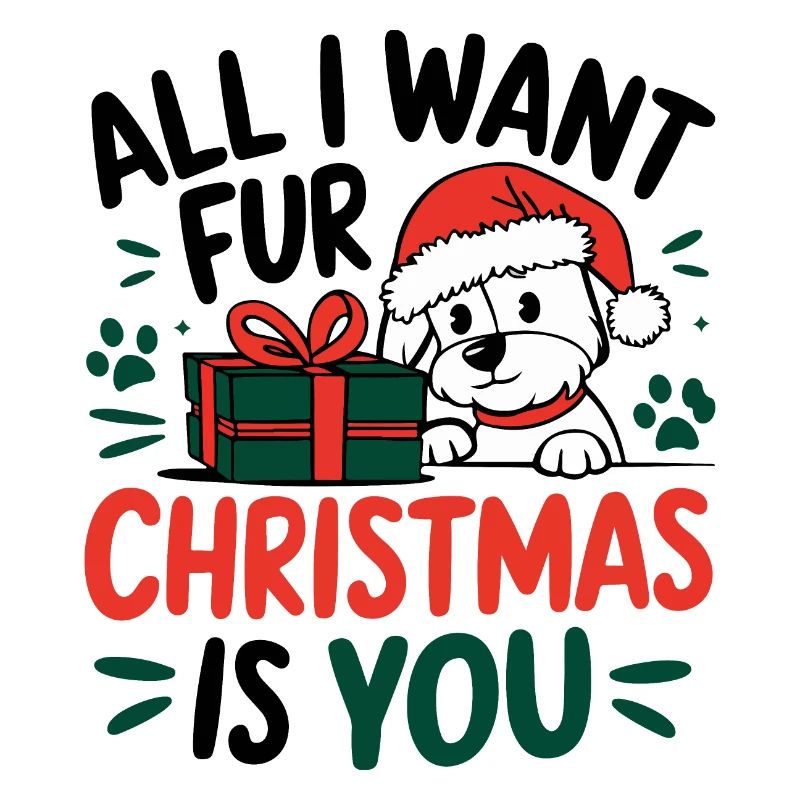 Festive Puppy Christmas Message Design