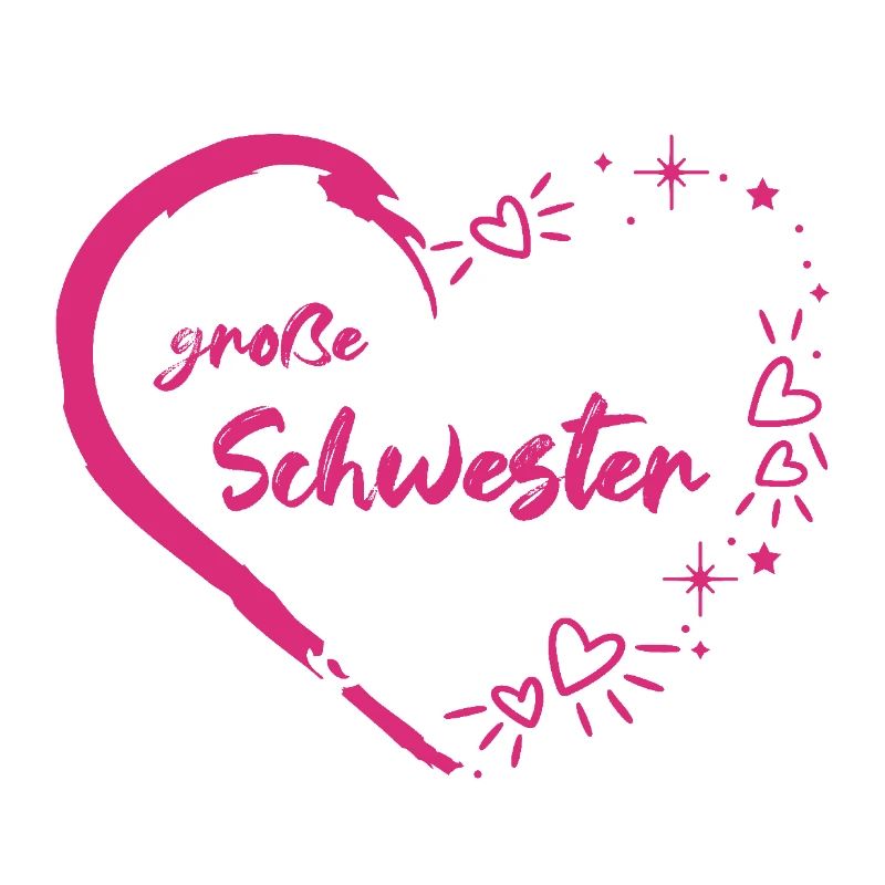 große Schwester rosa pink Herz