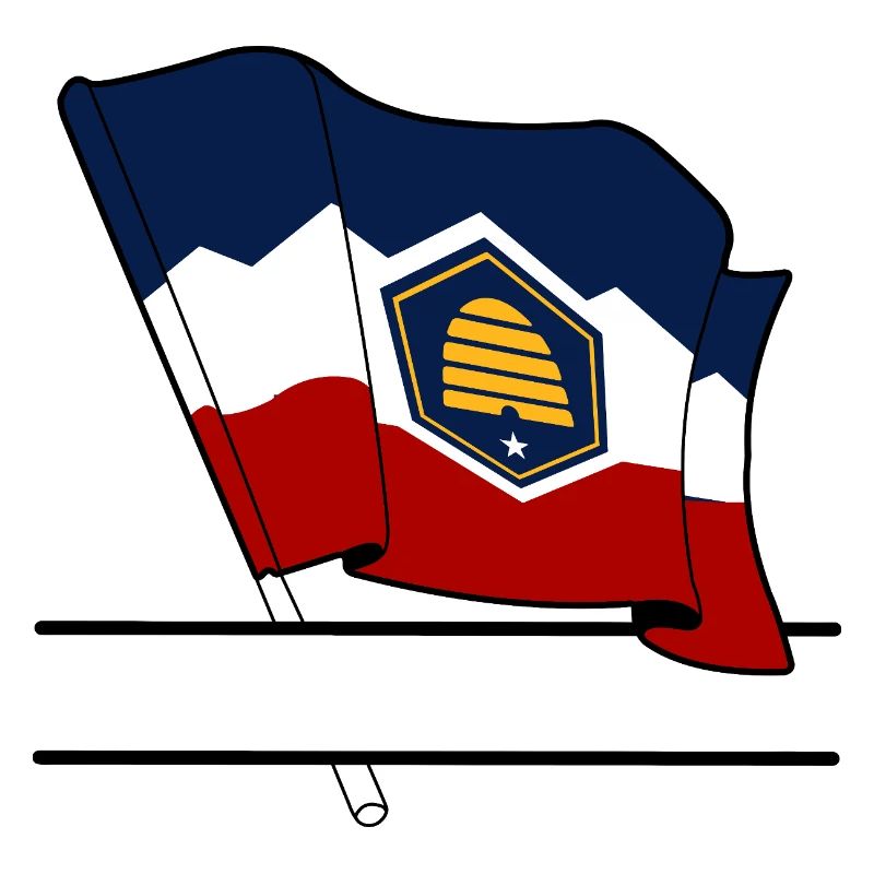 Flag Utah text banner