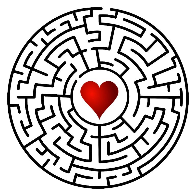 Rotes Herz im Dunkelkreis