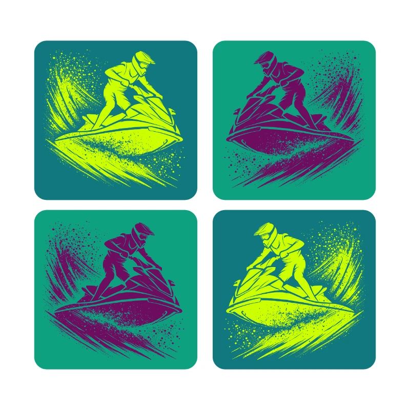 Jetski Splash Art – Neon Ride