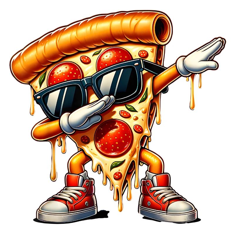 Cool Pizza Slice with Attitude