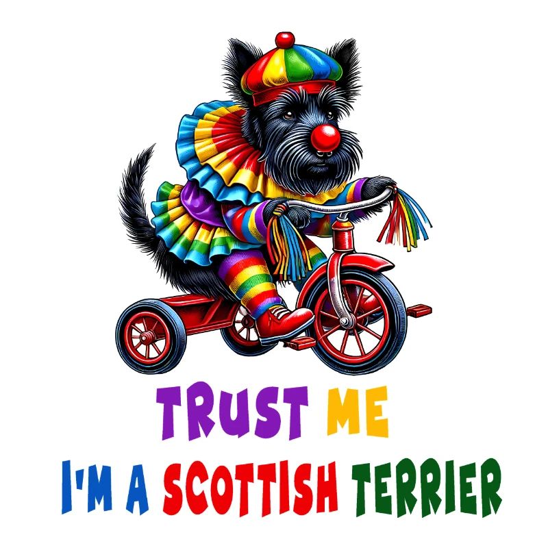 Clown Terrier on Tricycle
