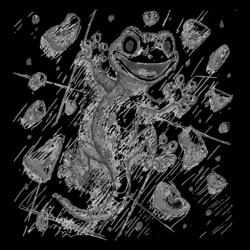 Bouldern Gecko Echse Klettern Zeichnung Geschenk
