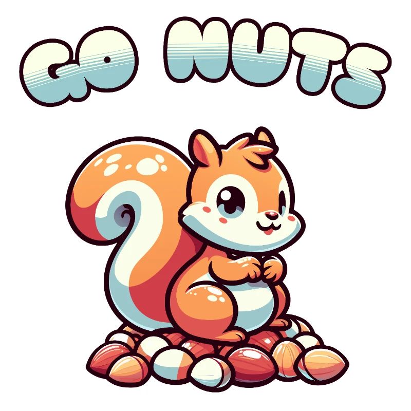 Squirrel Sitting on Nuts Cartoon Tee