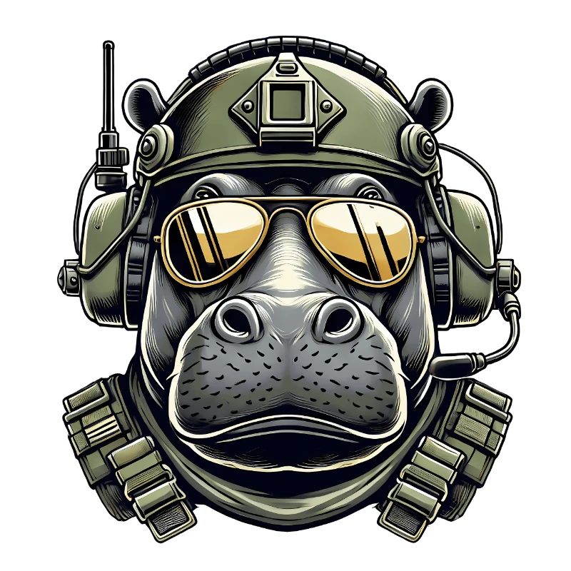 Nilpferd Militär Design