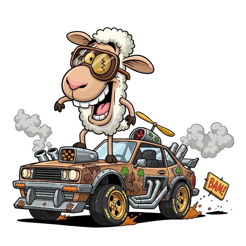 Llama Racer with Steampunk Gear
