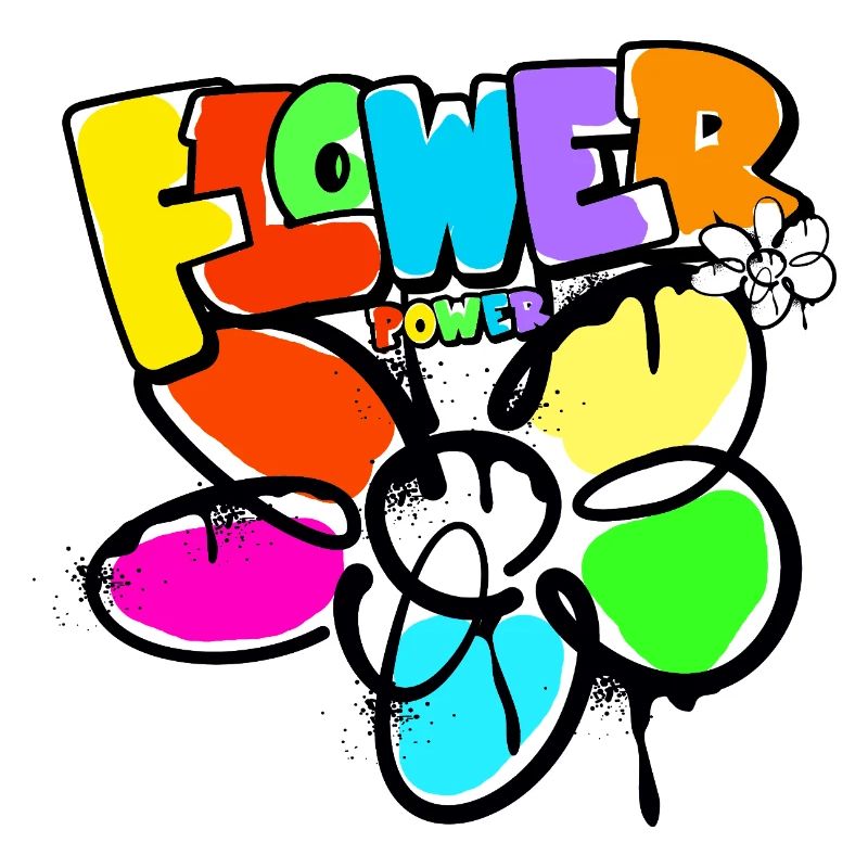 Flower Power Fleur Enfant Monde Paix Graffit