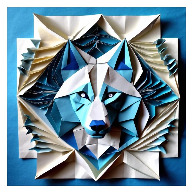 3D Papier Handcrafted Wolf
