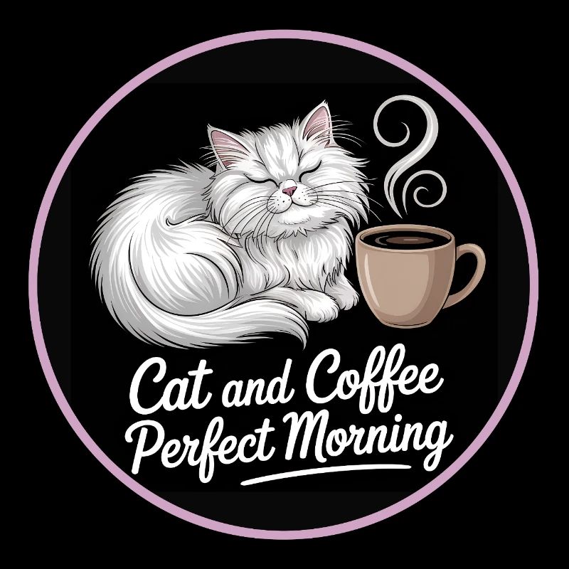 Motif café matinal pour chat