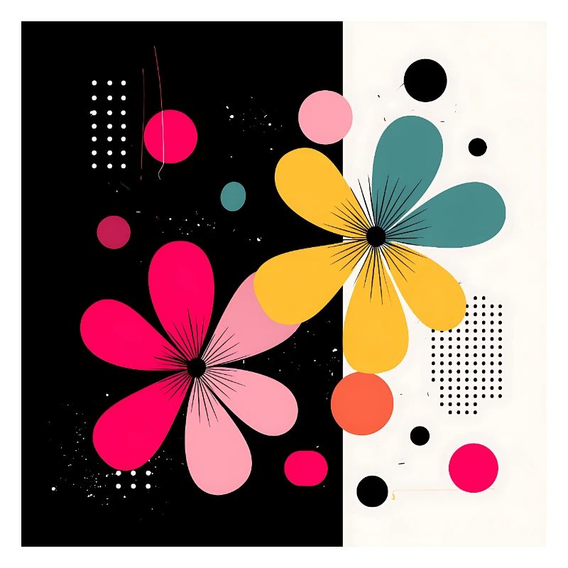Fleurs abstraites en contraste moderne
