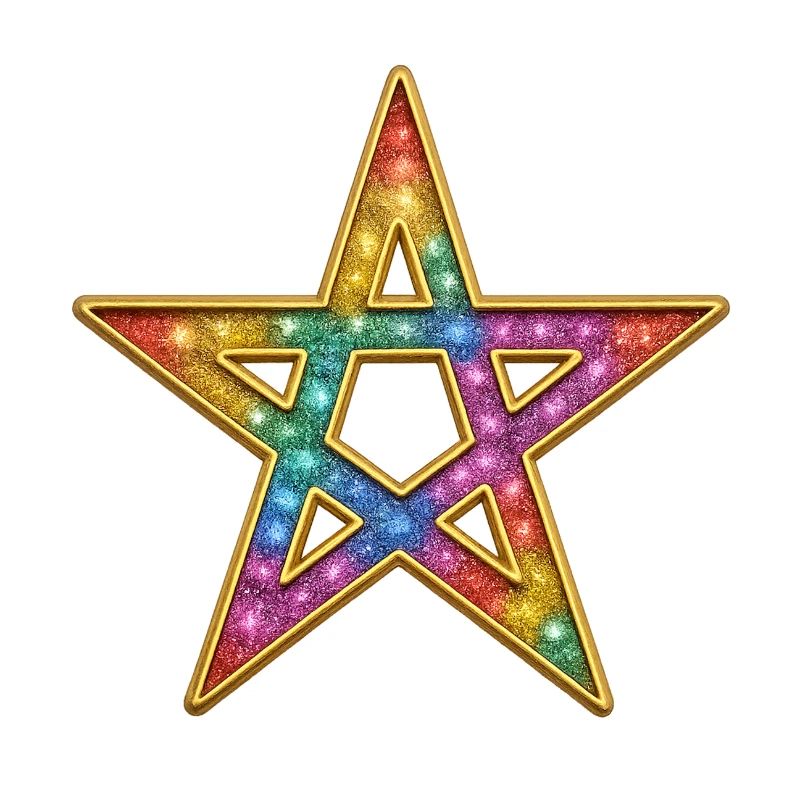Pentagramm | Leuchtender Regenbogen-Stern