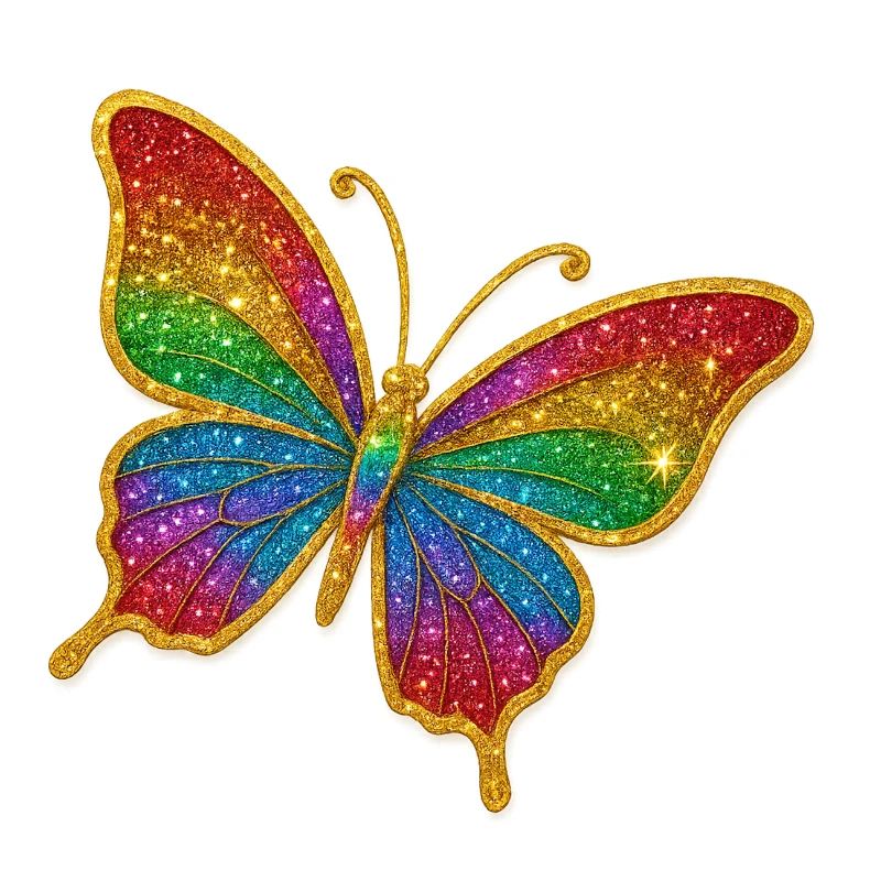 Farbiger Glitzer-Schmetterling