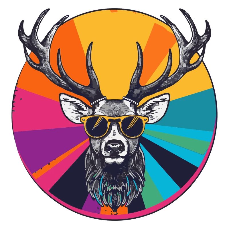 Cerf décontracté avec lunettes de soleil