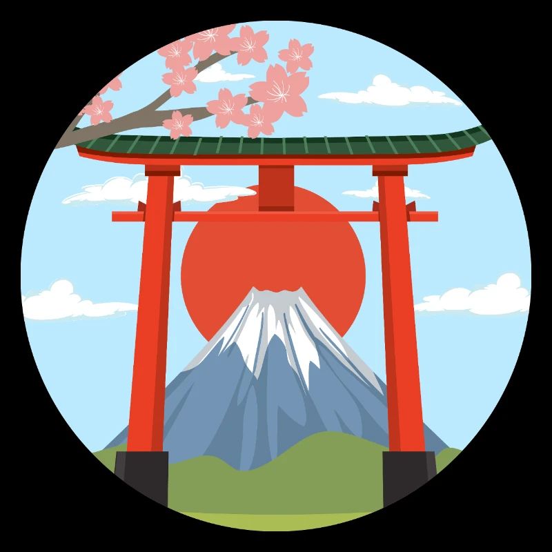 Mount Fuji and Torii Print
