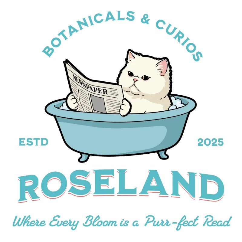 Cat Apprentice in Floral Bath