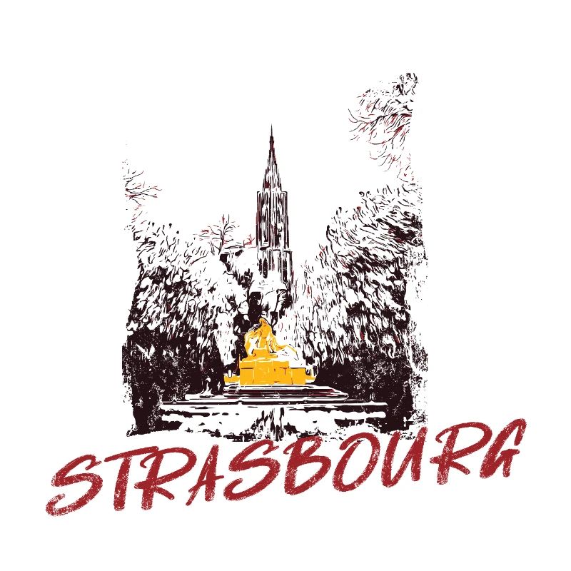 Straßburger Münster – Duotone-Illustration