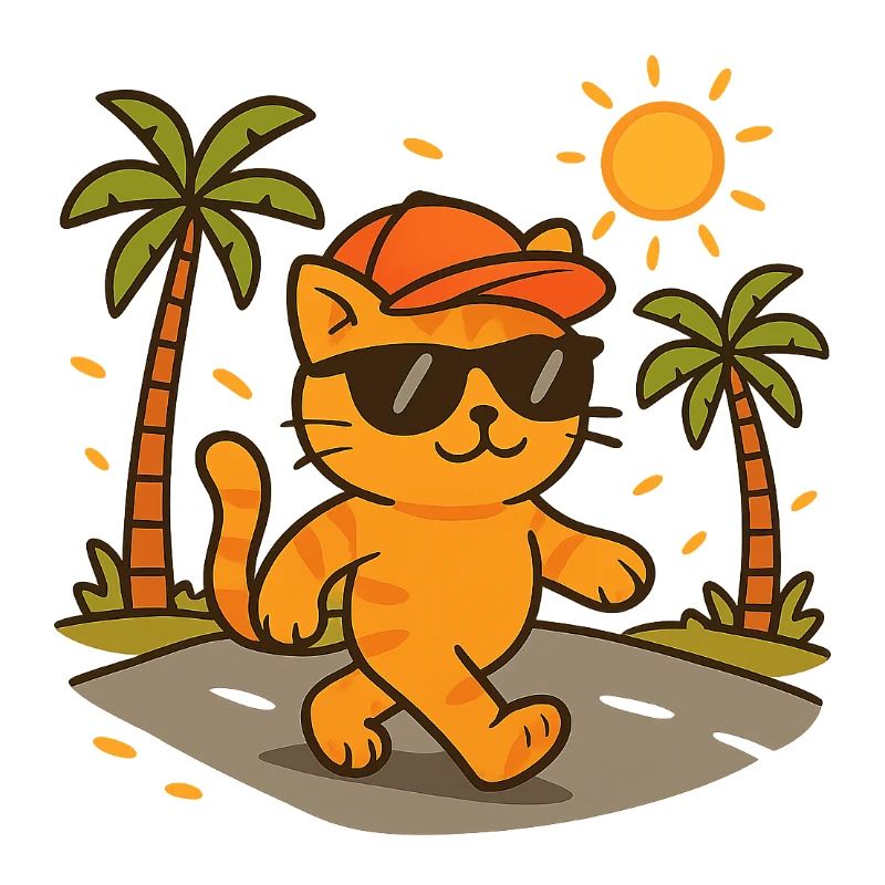 Chat tropical lunettes soleil