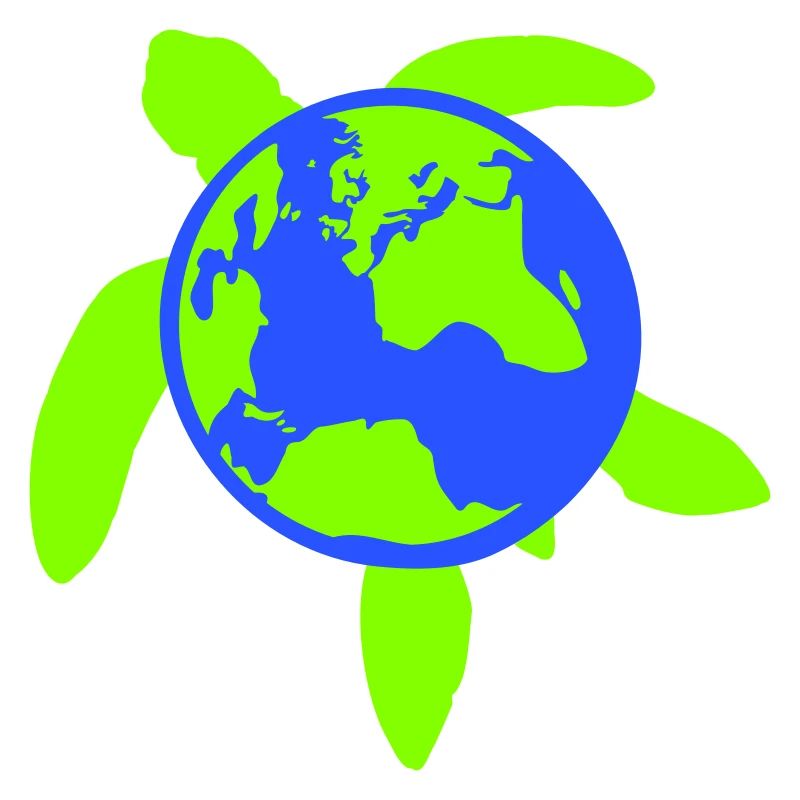 Turtle Earth Planet World Back Map Globe