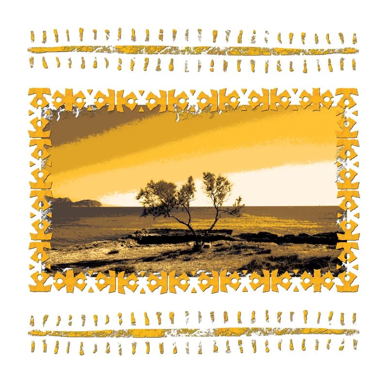 Goldene Abendlandschaft Baum Can Picafort