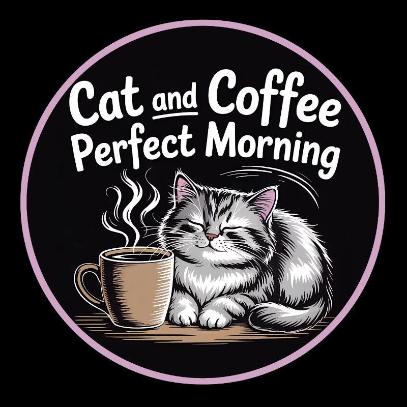 Katze und Kaffee Perfekter Morgen