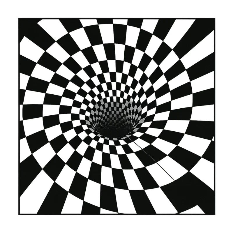 Tunnel à damier en spirale