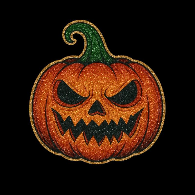 Glittering Spooky Pumpkin