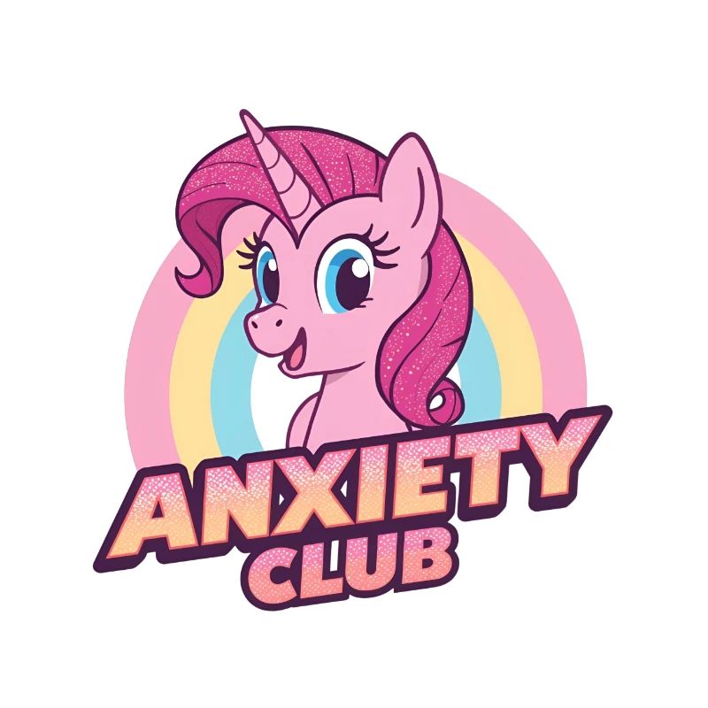 Licorne Anxiété Club Mignon Conception De Dessin Animé