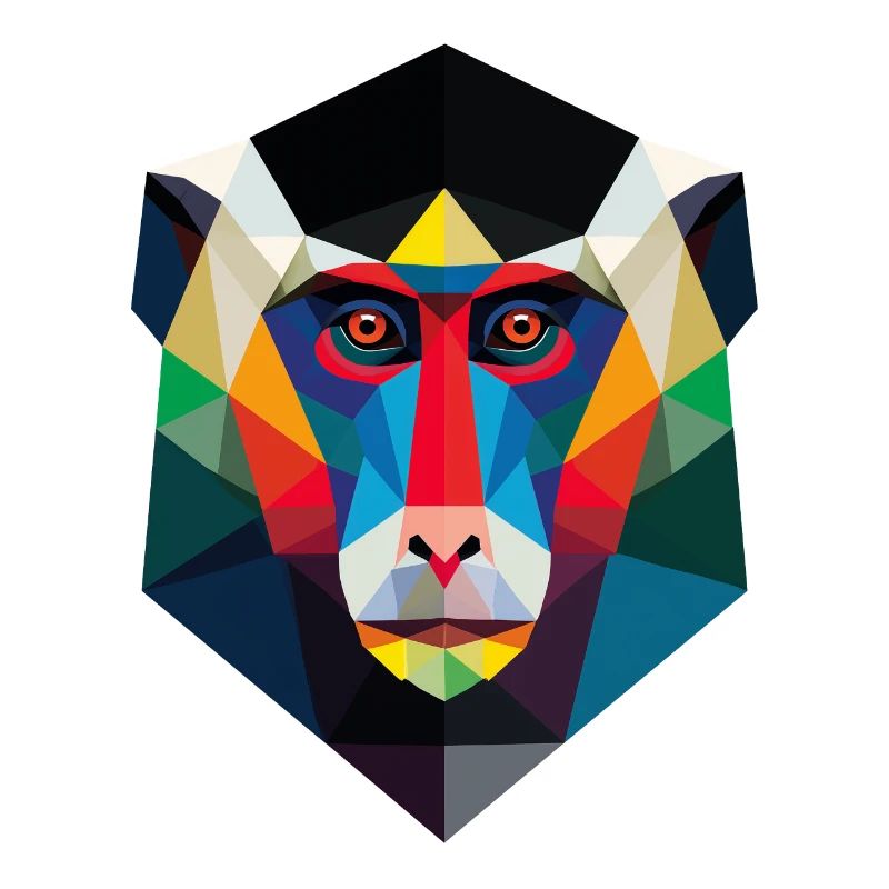 Impression d’art géométrique tête de singe