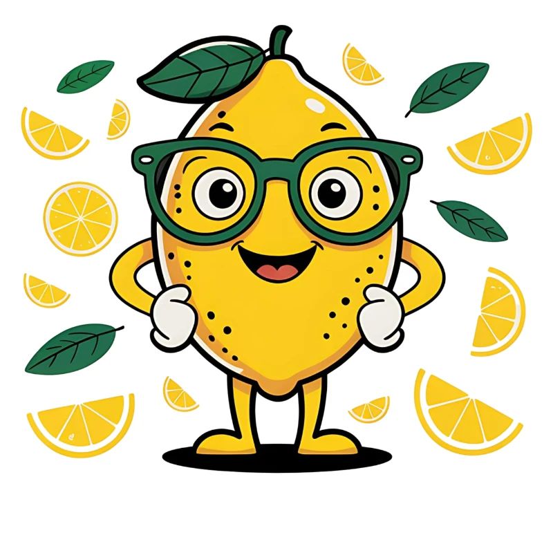 Zitrone mit Brille