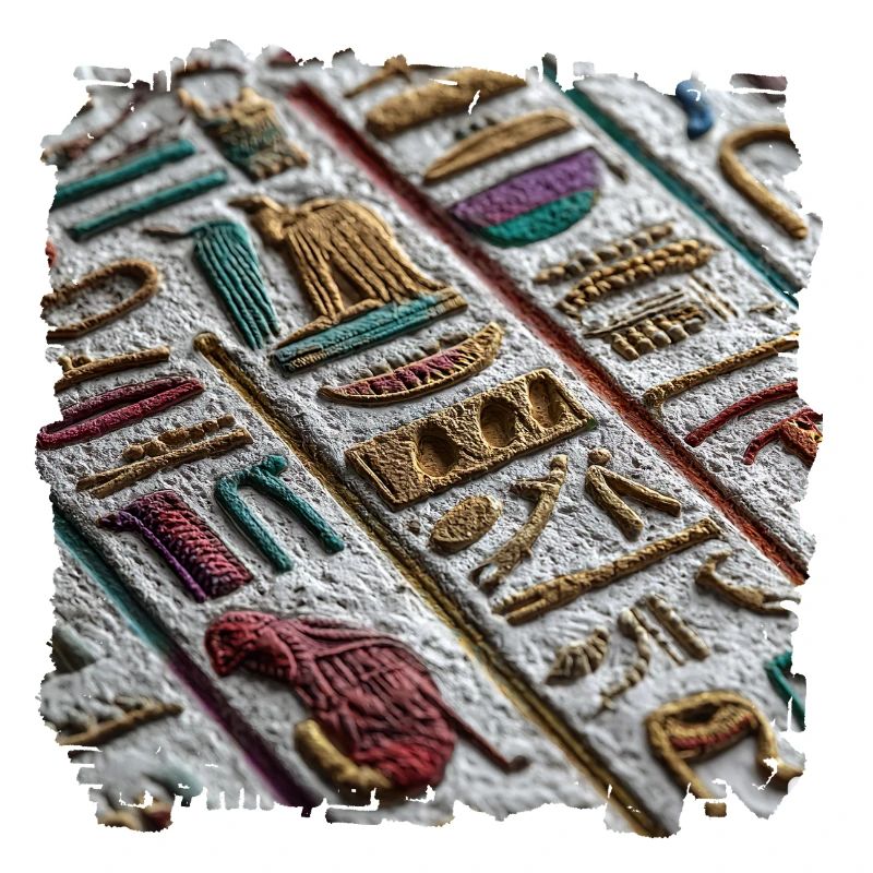 Colorful Egyptian Hieroglyphic Pattern