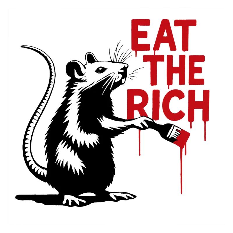 Ratte mit Botschaft Eat the Rich