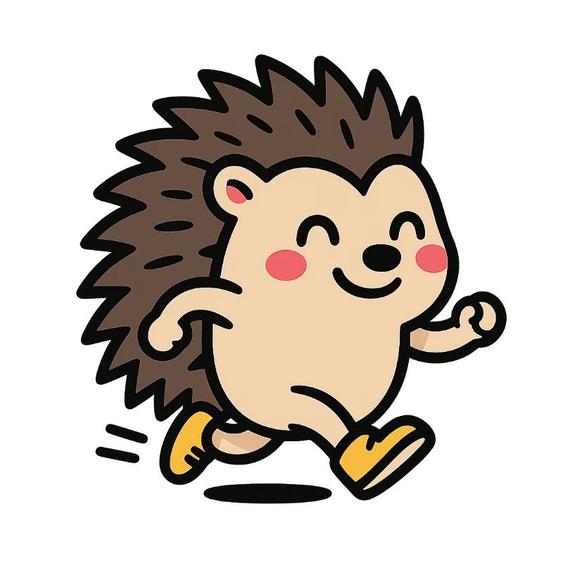 Hedgehog Sprinter Cute Mascot
